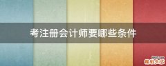考注册会计师要哪些条件