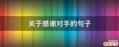 关于感谢对手的句子