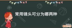 常用镜头可分为哪两种