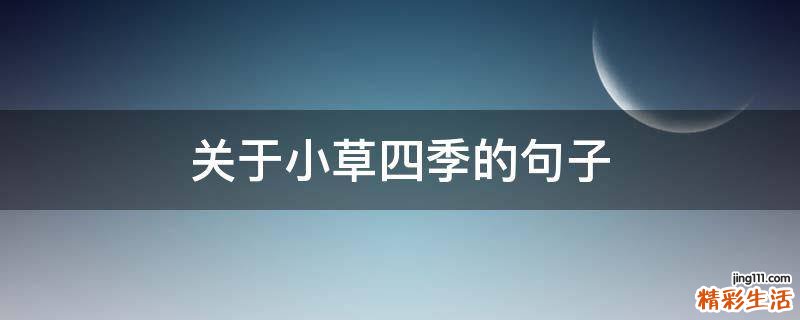 关于小草四季的句子