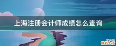 上海注册会计师成绩怎么查询