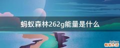 蚂蚁森林262g能量是什么