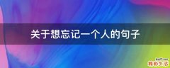 关于想忘记一个人的句子