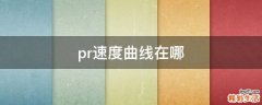 pr速度曲线在哪