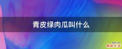 青皮绿肉瓜叫什么