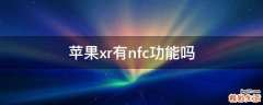 苹果xr有nfc功能吗