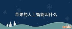 苹果的人工智能叫什么