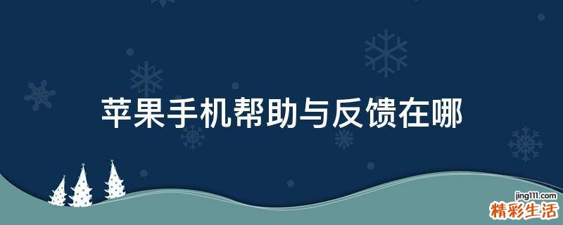 苹果手机帮助与反馈在哪