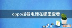 oppo拦截电话在哪里查看