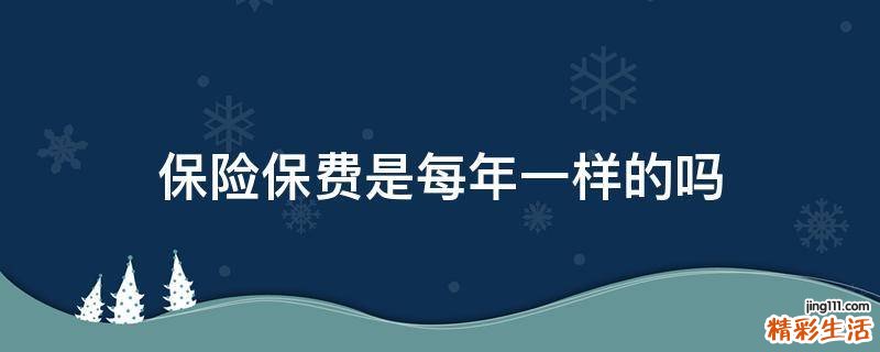 保险保费是每年一样的吗