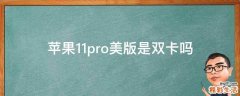 苹果11pro美版是双卡吗