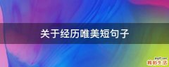 关于经历唯美短句子