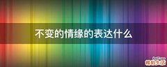 不变的情缘的表达什么