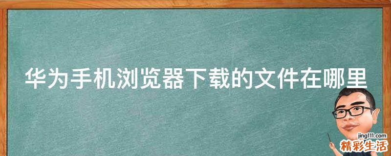 华为手机浏览器下载的文件在哪里