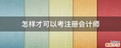 怎样才可以考注册会计师