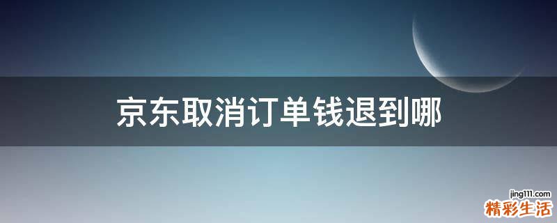 京东取消订单钱退到哪