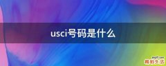 usci号码是什么