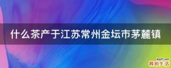 什么茶产于江苏常州金坛市茅麓镇