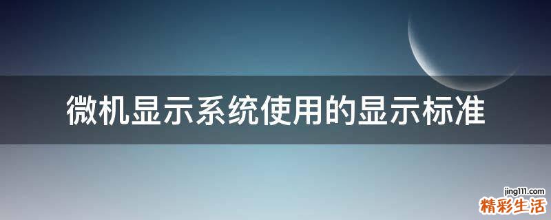 微机显示系统使用的显示标准