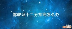 驾驶证十二分扣完怎么办