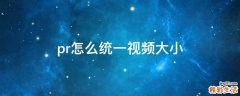 pr怎么统一视频大小
