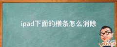 ipad下面的横条怎么消除