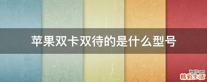 苹果双卡双待的是什么型号