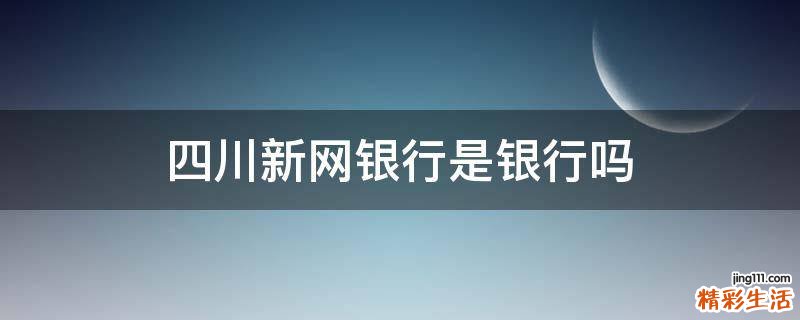 四川新网银行是银行吗
