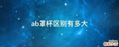 ab罩杯区别有多大