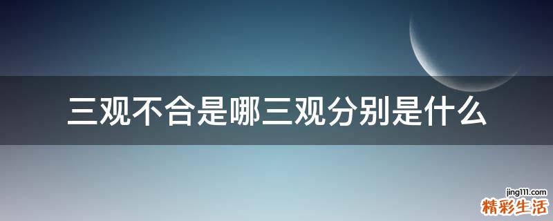 三观不合是哪三观分别是什么