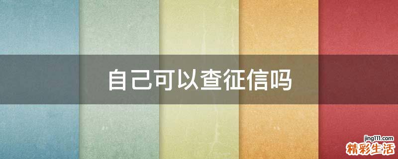 自己可以查征信吗