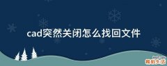 cad突然关闭怎么找回文件