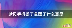梦见手机丢了急醒了什么意思