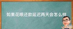 如果花呗还款延迟两天会怎么样