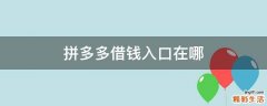 拼多多借钱入口在哪