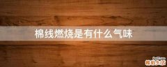 棉线燃烧是有什么气味