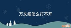 万文阁怎么打不开