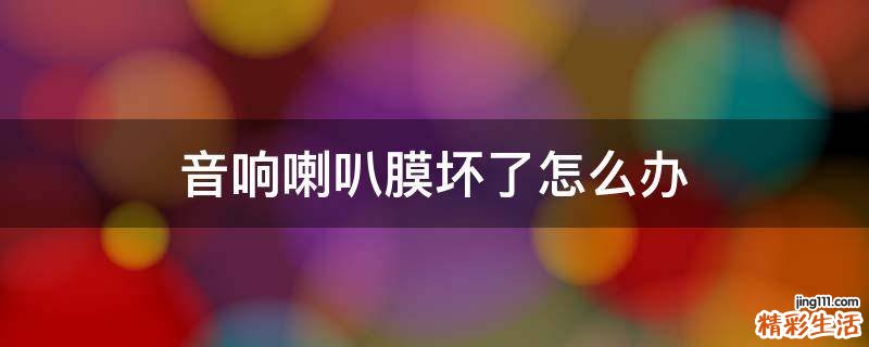 音响喇叭膜坏了怎么办