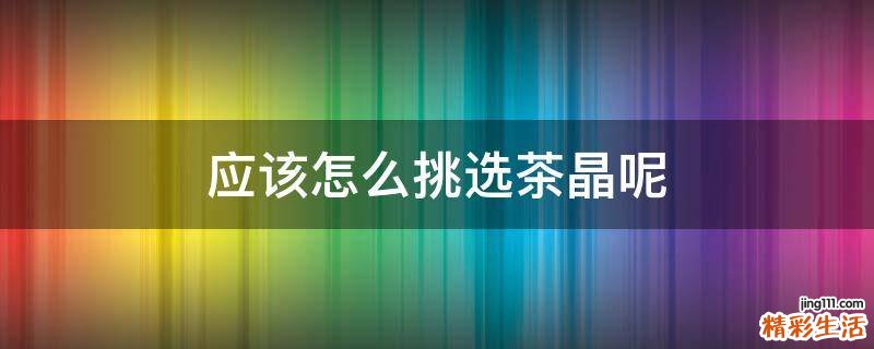 应该怎么挑选茶晶呢