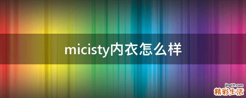 micisty内衣怎么样
