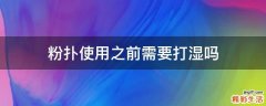 粉扑使用之前需要打湿吗