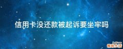 信用卡没还款被起诉要坐牢吗