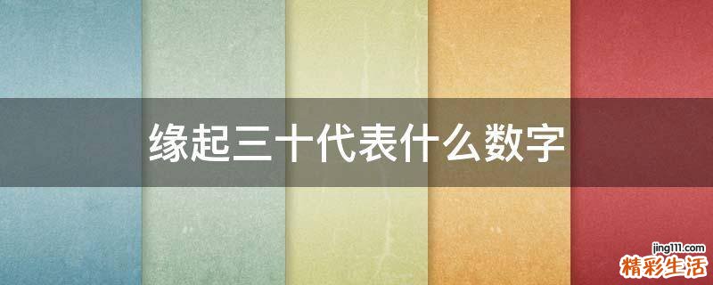 缘起三十代表什么数字