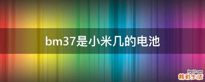bm37是小米几的电池