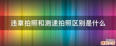 违章拍照和测速拍照区别是什么