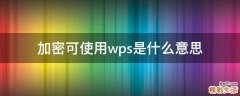 加密可使用wps是什么意思