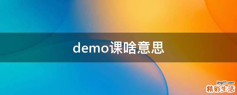 demo课啥意思