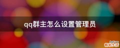 qq群主怎么设置管理员