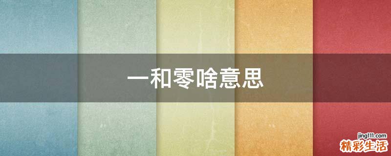 一和零啥意思