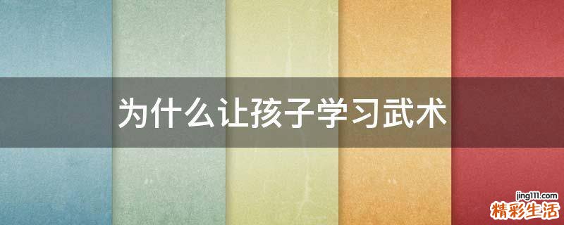 为什么让孩子学习武术